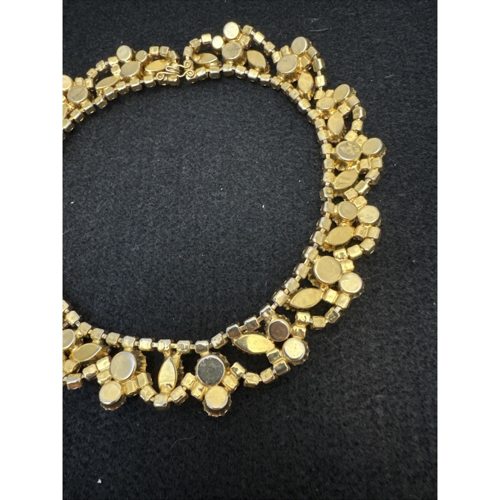 Rare Juliana D&E 1960's AB Champagne Marquis Rhinestone Cocktail Necklace Collar - Picture 9 of 16
